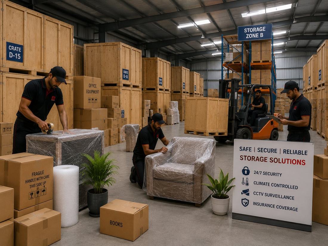Organised warehouse storage facility used by Agarwal Packers and Movers
